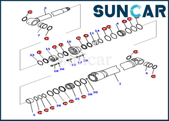 721-98-00160 le joint Kit Hydraulic Cylinder For PC210I-10 PC210LCI-10 de boom modèle l'excavatrice de KOMATSU