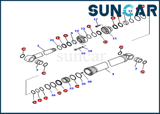 721-98-02460 équipement lourd de Kit Hydraulic Cylinder Fits For PC210LCI-11 KOMATSU de service de boom