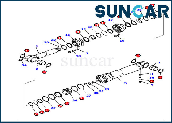 Phoque Kit Hydraulic Service Kit Parts de cylindre de bras de PC210LCI-11 D375AI-8E0 721-98-02330 KOMATSU