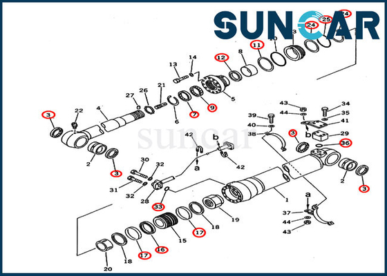 707-99-58200 phoque Kit For Custom Spec de réparation de cylindre de 7079958200 bras. Modèles PC220-5C PC220LC-5C KOMATSU
