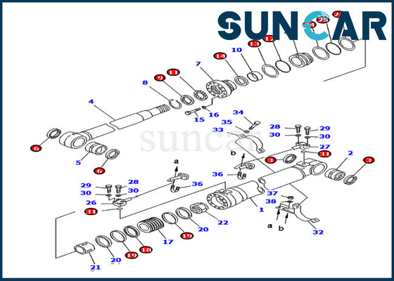 Le joint Kit Hydraulic Cylinder de boom 707-99-58260 adapte l'équipement lourd PC220-6 PC250LC-6L de KOMATSU
