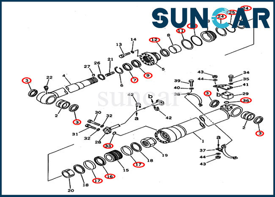 707-99-58350 excavatrice Arm Cylinder de Kit Replacement Service Kit For PC220-6Z PC230LC-6 KOMATSU de joint