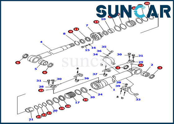 707-99-58310 kits de réparation de cylindre hydraulique du kit PC220-6 PC250-6 7079958310 KOMATSU de cachetage d'ascenseur de boom