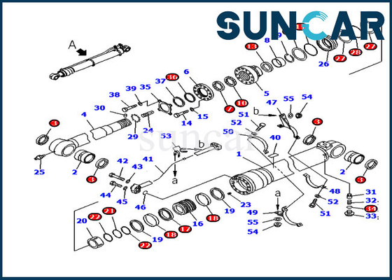 Version d'outre-mer KOMATSU de Kit For PC220-7 de joint de réparation de bras de Service Kit 707-99-59381 d'excavatrice