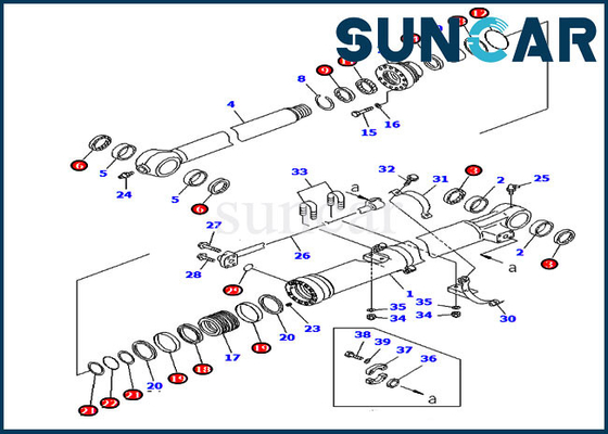 707-99-58060 kits de cylindre de Kit For Overseas Version PC220LC-7 PC270-7 KOMATSU de réparation de joint de seau