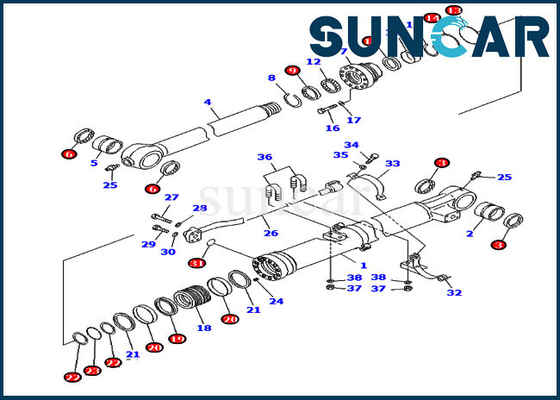 Phoque Kit For de seau 707-99-59020 7079959020 kits de service de cylindre de PC220-8 PC240NLC-8K KOMATSU
