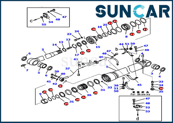 Excavatrice Service Kit du kit 7079959430 de joint de cylindre de bras de PC220-8M0 PC240LC-10 707-99-59430 KOMATSU