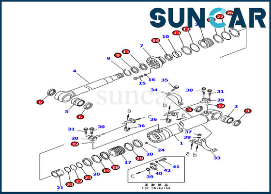 707-00-50620 service Kit Boom Cylinder Seal Kit pour l'excavatrice PC220LC-7L PC240LC-7K de KOMATSU
