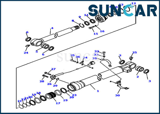 707-98-47670 seau de cylindre hydraulique de Kit Fits PC220LC-6LE PC250LC-6LE KOMATSU de réparation de joint