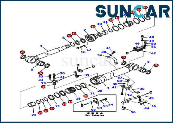 Kit de joint de boom 707-99-50680 7079950680 pour les kits de réparation standard de cylindre de la machine PC240-8K KOMATSU