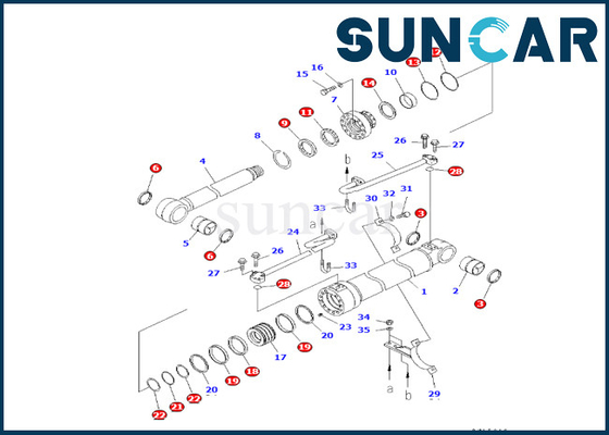 Phoque Kit Hydraulic Replacement Kits de cylindre de boom de PC228USLC-3S PC228US-3-AA KOMATSU 707-99-47780