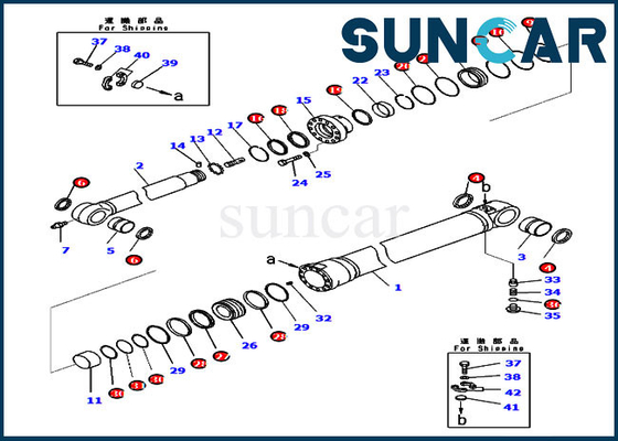 721-98-00420 pièces intérieures de Kit Cylinder Seal Kit For PC290LC-11 PC290LC-8 KOMATSU de service de bras