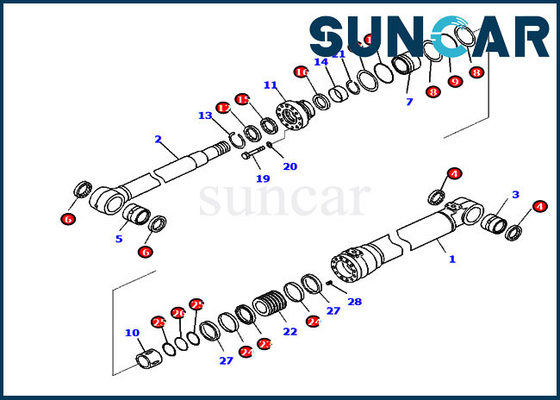 721-98-00400 modèle Equipment de Kit For PC290LC-11 PC290NLC-11 KOMATSU de réparation de joint de cylindre de boom