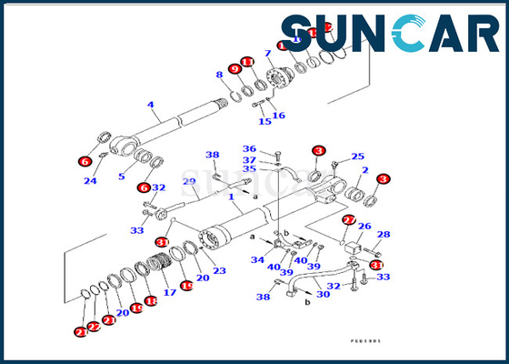707-98-45260 phoque Kit Fits PC228UU-1 KOMATSU de réparation du kit 7079845260 de joint de cylindre de seau