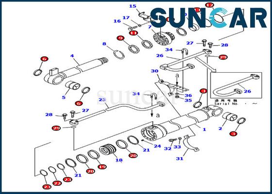 707-99-47730 le joint Kit For PC228USLC-2 PC228US-1 KOMATSU de réparation de 7079947730 cylindres a compensé le boom
