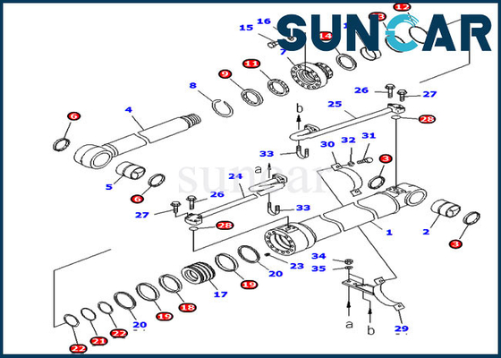 707-99-46140 kit de joint de cylindre du boom 7079946140 PC228USLC-3 pour la version d'outre-mer de KomatsuExcavator