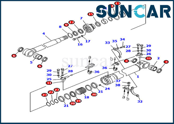 Kit de service du kit 7079847740 PC228USLC-3E0 PC228US-3E0 de joint de réparation de cylindre de boom de KOMATSU 707-98-47740