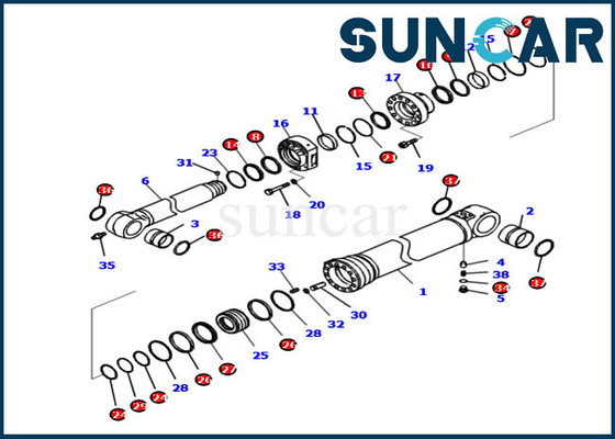 721-98-04340 excavatrice Cylinder Replacement Kits de Kit For PC290LCI-11 KOMATSU de réparation de joint de bras