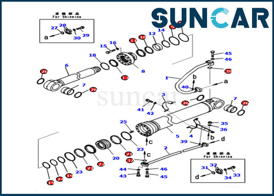 Boom de KOMATSU 721-98-04330 scellant la réparation PC290LCI-11 Kit Hydraulic Cylinder de Kit For 7219804330