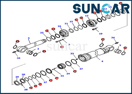 721-98-04350 kit de service de remplacement de Kit Wear Resistance PC290LCI-11 KOMATSU de joint de cylindre de seau