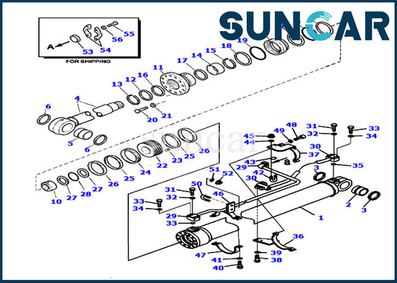 707-99-59650 phoque Kit Hydraulic Cylinder For PC220LL-8 PC290LL-11 KOMATSU de réparation de boom de chargeur de rondin