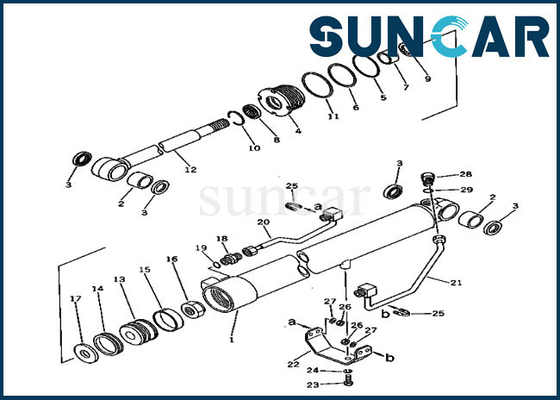kit de scellage hydraulique du kit ISO9001 PC30-1 KOMATSU de joint de réparation de cylindre du boom 20S-63-56101