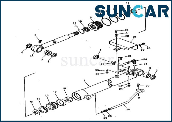 Le cachetage de cylindre hydraulique de Kit For 20S-63-76101 de joint de seau modèle l'excavatrice de PC30-1 PC30-3 KOMATSU