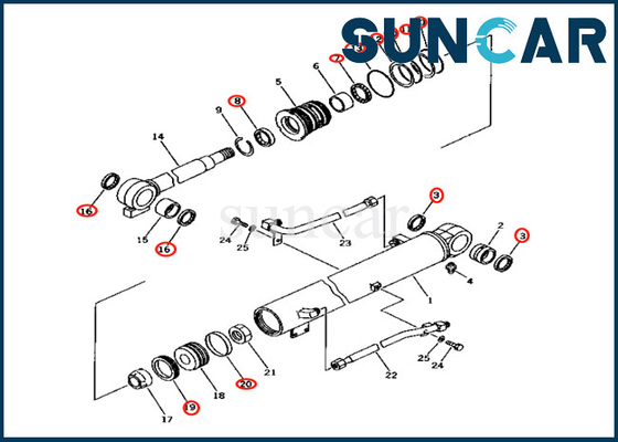 Remplacement de haute qualité Kit Komatsu de cylindre du boom 707-99-24201 de PC25R-1 PC28UD-2 PC28UG-2 7079924201