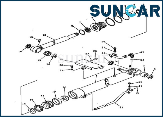 équipement lourd de Kit Fits Komatsu Models PC30-5 PW30-1 de joint de cylindre de seau de rechange 20S-63-76102