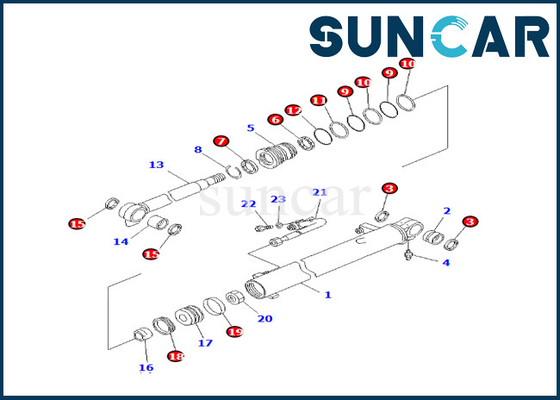 707-98-24890 7079824890 KOMATSU pour le kit de réparation de joint de cylindre de boom de PC25R-8 PC27MR-1 PC27MRX-1