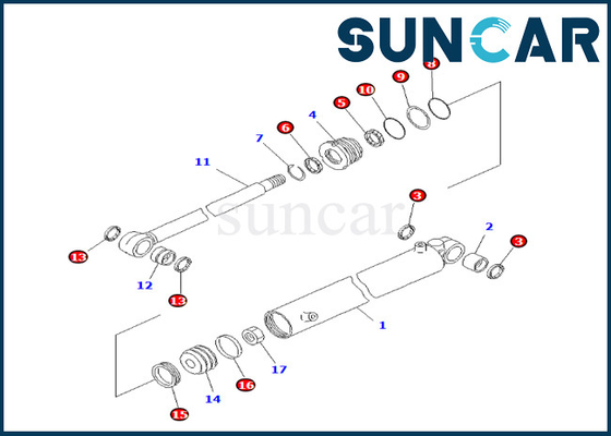 Kit 707-98-23130 de joint de cylindre d'oscillation de boom 7079823130 ajustements PC25R-8 PC27MR-1 PC27MRX-1