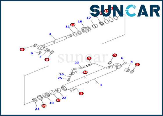 Kit 707-98-13990 de joint de cylindre de seau 7079813990 ajustements PC27MR-3 PC27MR-2 PC26MR-3 de KOMATSU