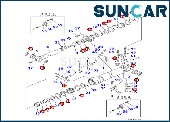 Kit de cachetage de cylindre de bras de KOMATSU 707-99-59740 7079959740 pour PC290-8K PC270-8 PC270LC-8