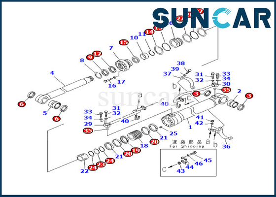 Kit de rechange de cylindre de boom 707-99-59320 7079959320 pour PC270-8 PC270LC-8 PC308USLC-3E0
