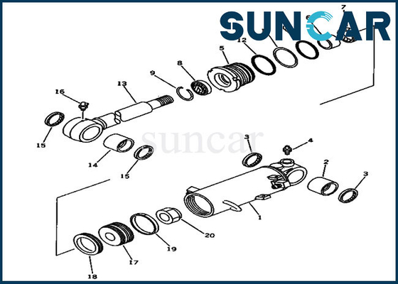 Excavatrice Komatsu de Kit Hydraulic Cylinder PC20-6 PC30-6 de joint de Kit Fits 20S-63-02062 20S6302062 de service de lame