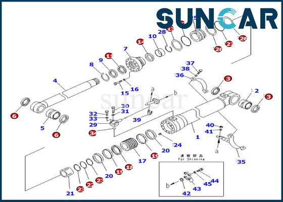 réparation Kit Fits PC290-8K PC270-8 PC270LC-8 de cylindre de boom de 7079959330 707-99-59330 KOMATSU