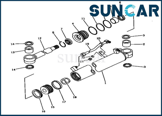 Cylindre Assy Repair Kit Parts d'oscillation de Kit For 20S-63-02050 20S6302050 PC20-6 PC30-6 de joint de KOMATSU
