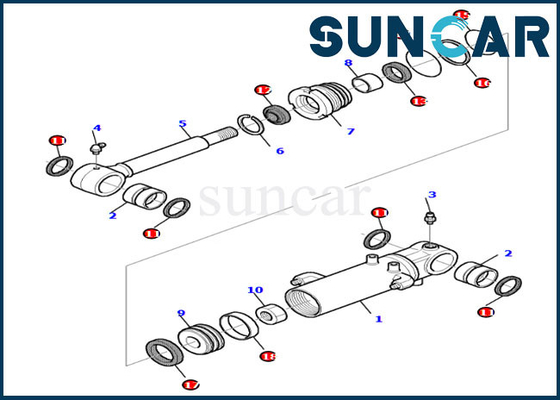 878000205 service Kit Parts de Kit For PC30-7 PC35R-8 KOMATSU de joint de réparation de cylindre de lame