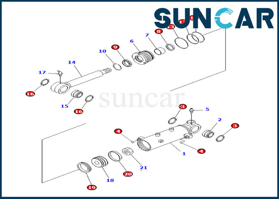 Phoque Kit For de cylindre d'ascenseur de lame 707-98-24930 7079824930 KOMATSU 8-24930 KOMATSU PC30MR-3 PC27MR-3 PC27MR-2