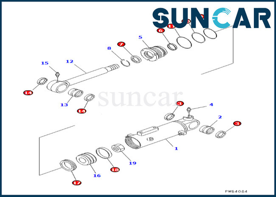 Kit 707-98-22180 de cachetage de cylindre de lame de KOMATSU 7079822180 ajustements F4EC-1 F5EC-1 F6EC-1