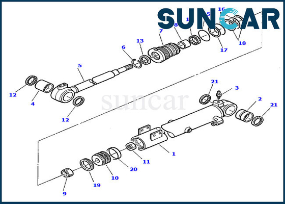 878000412 excavatrice Sealing Kit de Kit Wear Resistance Replacement PC30-7 KOMATSU de joint de cylindre de boom