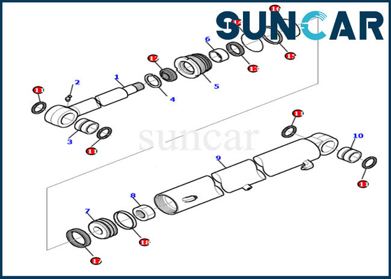 Modèles d'équipement de Bucket Seal Kit For Komatsu PC30-7 d'excavatrice du kit de réparation de cylindre 878000414