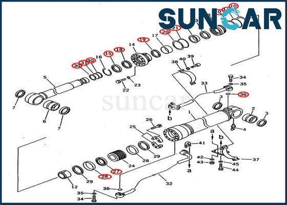 707-99-58210 kits de joint de service de cylindre de boom pour l'excavatrice d'outre-mer de KOMATSU de version de PC300-5 PC300LC-5