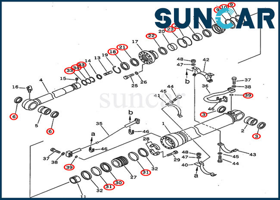 Équipement lourd de KOMATSU PC300-5 PC310-5 d'ajustements du kit de réparation de cylindre du kit 707-99-67110 de joint de bras 7079967110