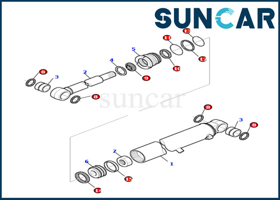 Haut-quaility kit de service de cylindre de bras de Kit For PC27R-8 KOMATSU 878000522 de joint de réparation de cylindre de bras