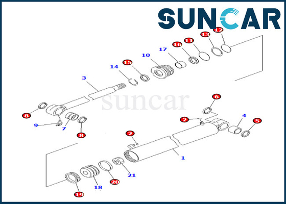 707-98-22890 service Kit Komatsu Fits PC27MR-3 PC27MR-2 de cylindre d'oscillation de 7079822890 booms