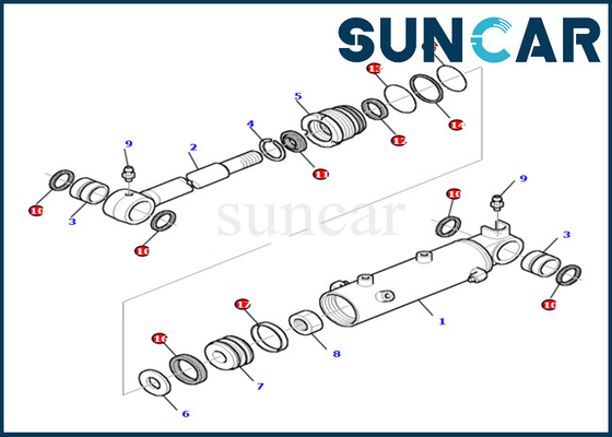 Phoque résistant de haute qualité Kit Fits PC27R-8 KOMATSU 878000524 de cylindre de lame d'usage et d'huile