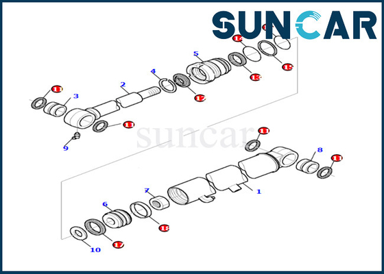 Kit de cachetage de cylindre de seau 878000523 KOMATSU pour PC27R-8 de haute qualité et de best-seller