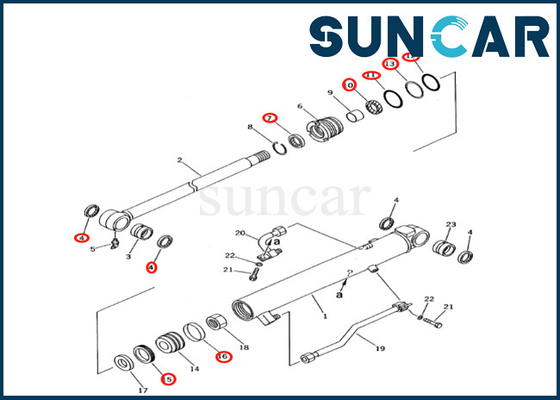 707-98-12211 phoque Kit Komatsu Fits PC27R-8 PC28UD-2 KOMATSU de cylindre de 7079812211 seaux