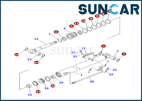KOMATSU 707-98-24170 réparation Kit Fits BR200T-1 BR200T-1 BR200T-1A de joint de cylindre de 7079824170 booms